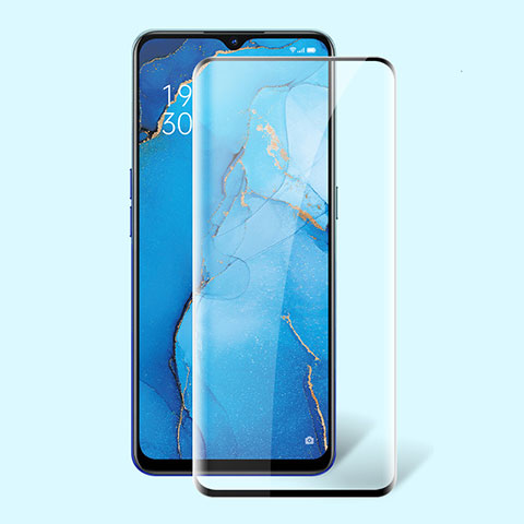 Oppo Reno3用強化ガラス フル液晶保護フィルム F02 Oppo ブラック