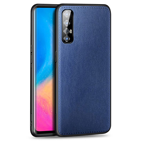 Oppo Reno3 Pro用ケース 高級感 手触り良いレザー柄 S02 Oppo ネイビー