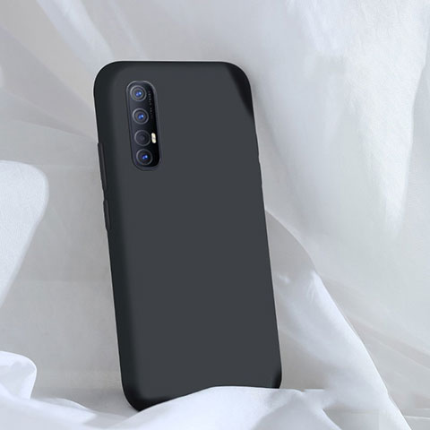 Oppo Reno3 Pro用360度 フルカバー極薄ソフトケース シリコンケース 耐衝撃 全面保護 バンパー S01 Oppo ブラック