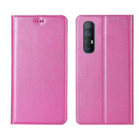 Oppo Reno3 Pro用手帳型 レザーケース スタンド カバー L01 Oppo ピンク