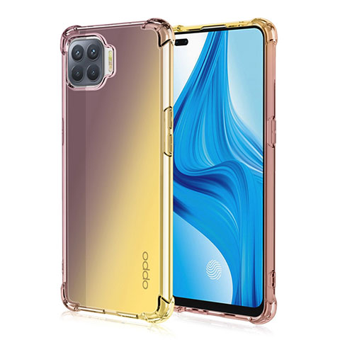 Oppo Reno4 F用極薄ソフトケース グラデーション 勾配色 クリア透明 G01 Oppo ブラウン