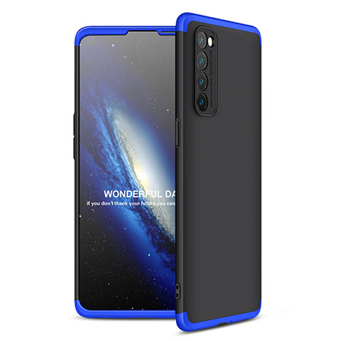 Oppo Reno4 Pro 4G用ハードケース プラスチック 質感もマット 前面と背面 360度 フルカバー Oppo ネイビー・ブラック