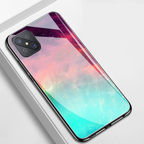 Oppo Reno4 Z 5G用ハイブリットバンパーケース プラスチック 星空 鏡面 カバー Oppo レッド