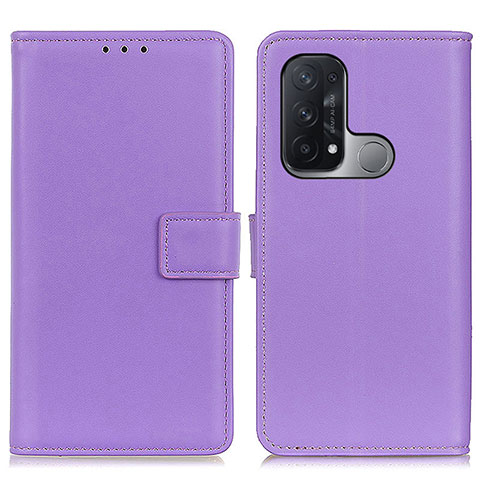 Oppo Reno5 A用手帳型 レザーケース スタンド カバー A08D Oppo パープル