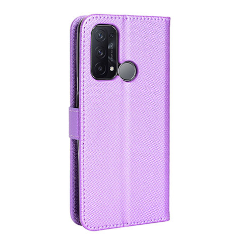 Oppo Reno5 A用手帳型 レザーケース スタンド カバー BY1 Oppo パープル