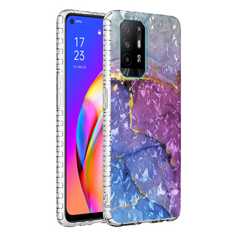 Oppo Reno5 F用シリコンケース ソフトタッチラバー バタフライ パターン カバー Y04B Oppo パープル