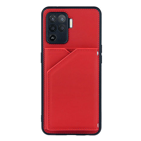 Oppo Reno5 F用ケース 高級感 手触り良いレザー柄 Y01B Oppo レッド