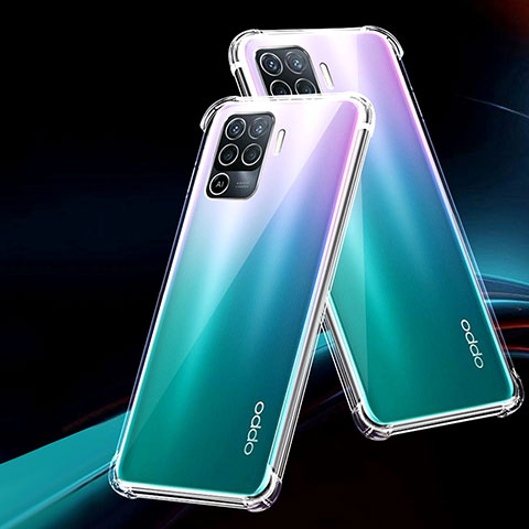 Oppo Reno5 F用極薄ソフトケース シリコンケース 耐衝撃 全面保護 クリア透明 T03 Oppo クリア