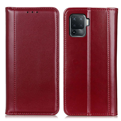 Oppo Reno5 Lite用手帳型 レザーケース スタンド カバー M05L Oppo レッド