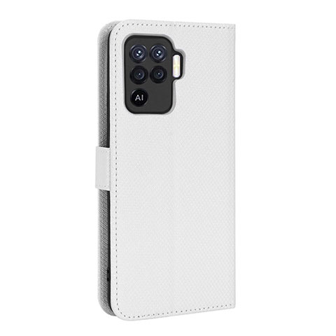 Oppo Reno5 Lite用手帳型 レザーケース スタンド カバー BY1 Oppo ホワイト