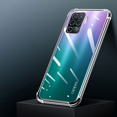 Oppo Reno5 Lite用極薄ソフトケース シリコンケース 耐衝撃 全面保護 クリア透明 T02 Oppo クリア