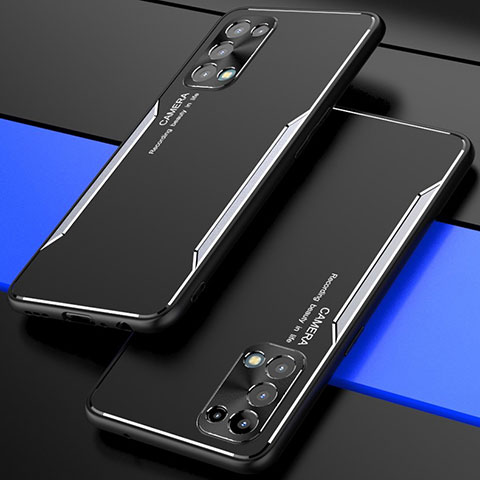 Oppo Reno5 Pro 5G用ケース 高級感 手触り良い アルミメタル 製の金属製 カバー M01 Oppo シルバー