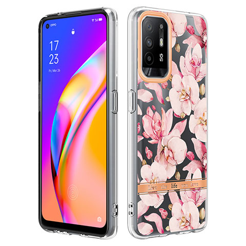 Oppo Reno5 Z 5G用シリコンケース ソフトタッチラバー バタフライ パターン カバー Y06B Oppo ピンク