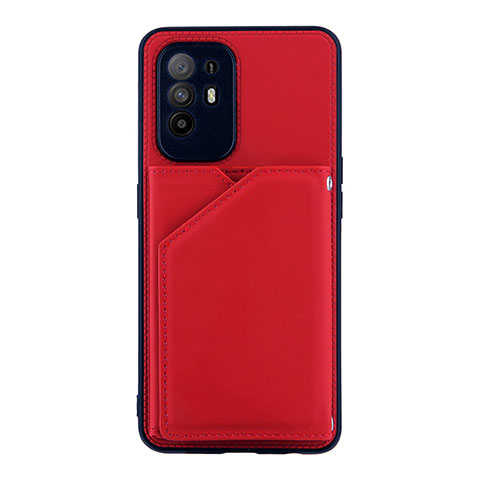 Oppo Reno5 Z 5G用ケース 高級感 手触り良いレザー柄 Y01B Oppo レッド