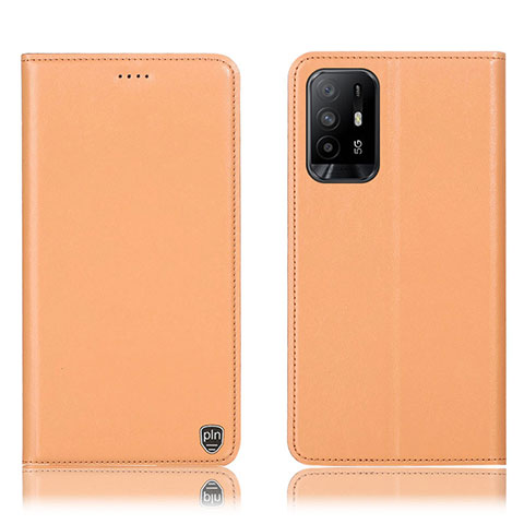 Oppo Reno5 Z 5G用手帳型 レザーケース スタンド カバー H21P Oppo オレンジ