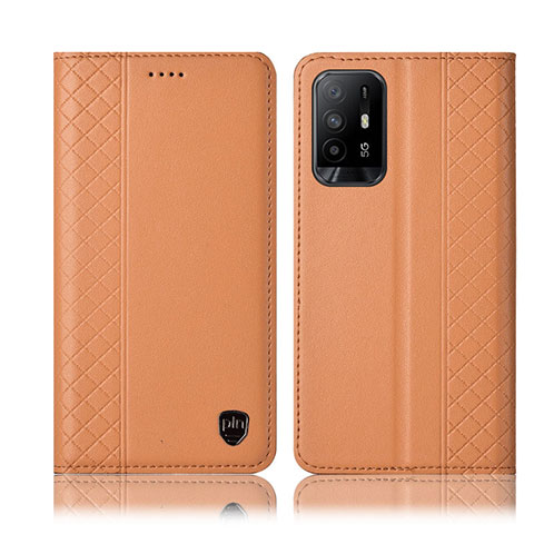 Oppo Reno5 Z 5G用手帳型 レザーケース スタンド カバー H07P Oppo オレンジ