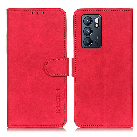 Oppo Reno6 5G用手帳型 レザーケース スタンド カバー K09Z Oppo レッド