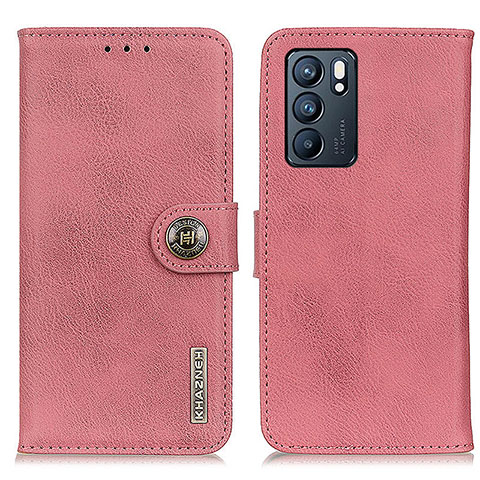 Oppo Reno6 5G用手帳型 レザーケース スタンド カバー K02Z Oppo ピンク