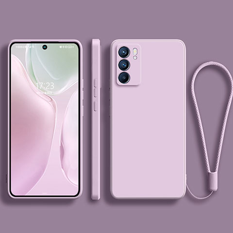 Oppo Reno6 5G用360度 フルカバー極薄ソフトケース シリコンケース 耐衝撃 全面保護 バンパー S01 Oppo ラベンダー