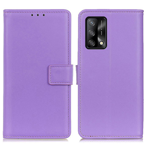 Oppo Reno6 Lite用手帳型 レザーケース スタンド カバー A08D Oppo パープル