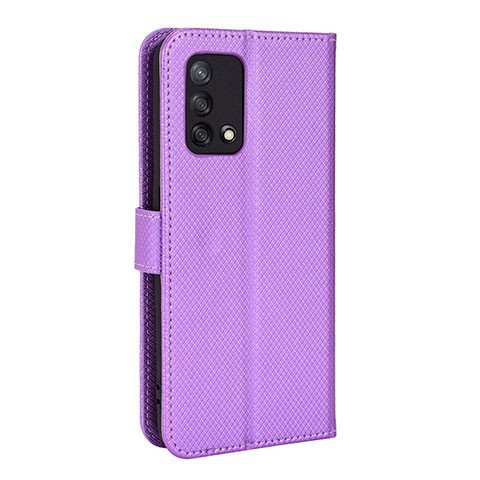 Oppo Reno6 Lite用手帳型 レザーケース スタンド カバー BY1 Oppo パープル