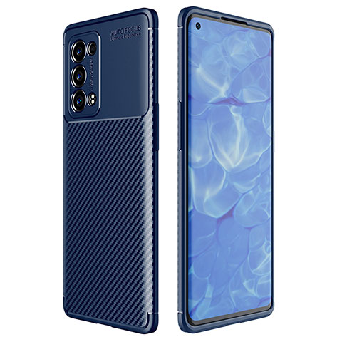 Oppo Reno6 Pro 5G用シリコンケース ソフトタッチラバー ツイル カバー Oppo ネイビー