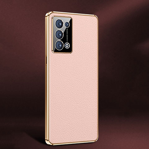 Oppo Reno6 Pro 5G用ケース 高級感 手触り良いレザー柄 JB2 Oppo ピンク