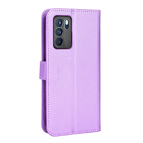 Oppo Reno6 Pro 5G India用手帳型 レザーケース スタンド カバー BY1 Oppo パープル