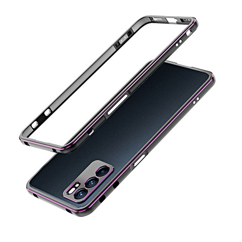 Oppo Reno6 Pro 5G India用ケース 高級感 手触り良い アルミメタル 製の金属製 バンパー カバー S01 Oppo パープル