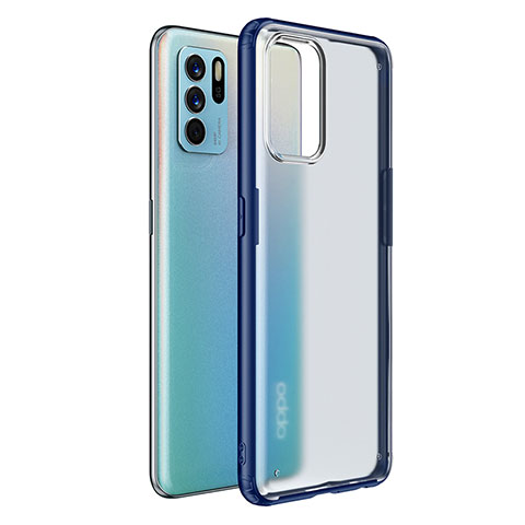 Oppo Reno6 Z 5G用ハイブリットバンパーケース クリア透明 プラスチック カバー W01L Oppo ネイビー