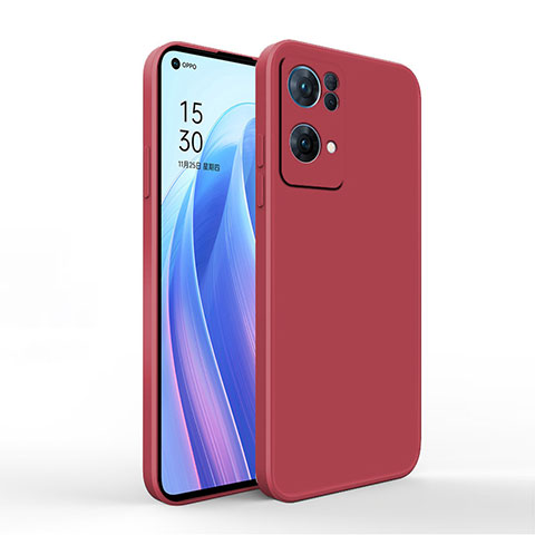 Oppo Reno7 Pro 5G用360度 フルカバー極薄ソフトケース シリコンケース 耐衝撃 全面保護 バンパー S01 Oppo レッド