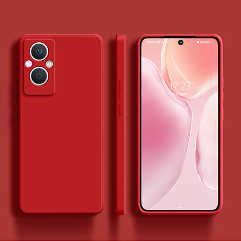 Oppo Reno7 Z 5G用360度 フルカバー極薄ソフトケース シリコンケース 耐衝撃 全面保護 バンパー S01 Oppo レッド