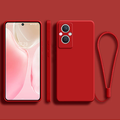 Oppo Reno7 Z 5G用360度 フルカバー極薄ソフトケース シリコンケース 耐衝撃 全面保護 バンパー S03 Oppo レッド