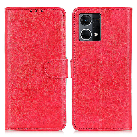 Oppo Reno8 4G用手帳型 レザーケース スタンド カバー A04D Oppo レッド