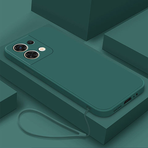 Oppo Reno8 5G用360度 フルカバー極薄ソフトケース シリコンケース 耐衝撃 全面保護 バンパー S03 Oppo モスグリー