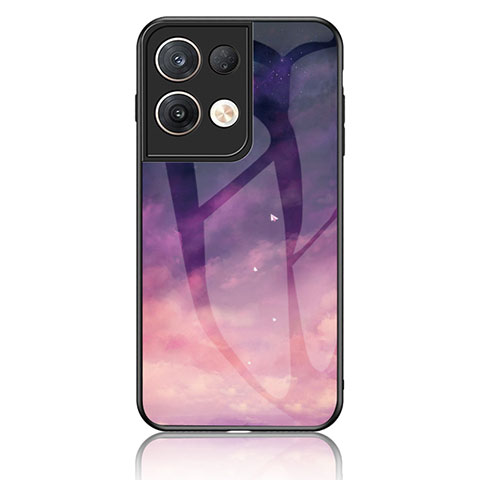 Oppo Reno8 Pro 5G用ハイブリットバンパーケース プラスチック パターン 鏡面 カバー LS4 Oppo パープル