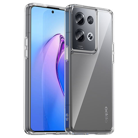 Oppo Reno8 Pro 5G用ハイブリットバンパーケース クリア透明 プラスチック カバー J01S Oppo クリア