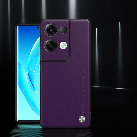 Oppo Reno8 Pro 5G用ケース 高級感 手触り良いレザー柄 S04 Oppo パープル