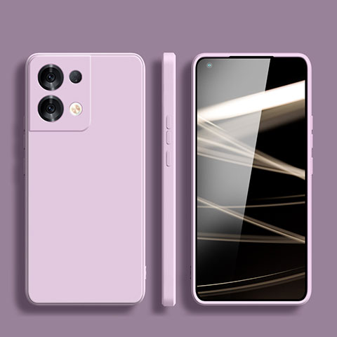 Oppo Reno8 Pro+ Plus 5G用360度 フルカバー極薄ソフトケース シリコンケース 耐衝撃 全面保護 バンパー S06 Oppo ラベンダー