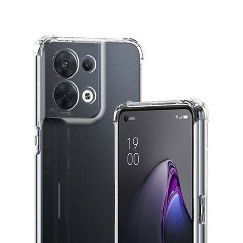 Oppo Reno8 Pro+ Plus 5G用極薄ソフトケース シリコンケース 耐衝撃 全面保護 クリア透明 T07 Oppo クリア