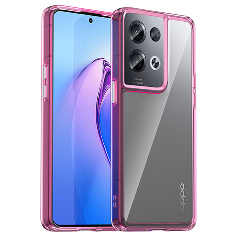 Oppo Reno8 Pro+ Plus 5G用ハイブリットバンパーケース クリア透明 プラスチック カバー J01S Oppo ラベンダー