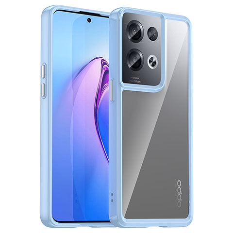 Oppo Reno8 Pro+ Plus 5G用ハイブリットバンパーケース クリア透明 プラスチック カバー J01S Oppo ネイビー