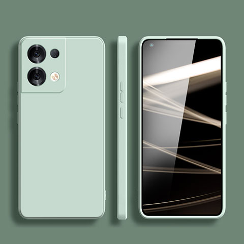 Oppo Reno9 5G用360度 フルカバー極薄ソフトケース シリコンケース 耐衝撃 全面保護 バンパー S06 Oppo ライトグリーン