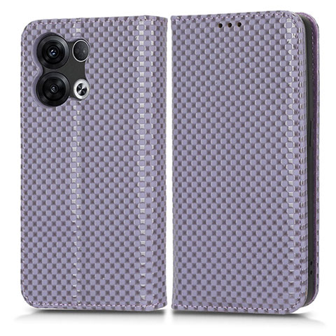 Oppo Reno9 Pro 5G用手帳型 レザーケース スタンド カバー C03X Oppo パープル