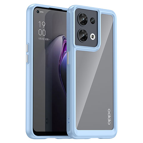 Oppo Reno9 Pro 5G用ハイブリットバンパーケース クリア透明 プラスチック カバー J01S Oppo ネイビー