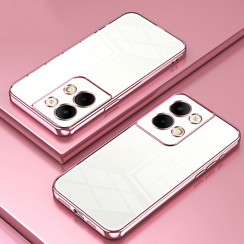 Oppo Reno9 Pro 5G用極薄ソフトケース シリコンケース 耐衝撃 全面保護 クリア透明 SY1 Oppo ローズゴールド