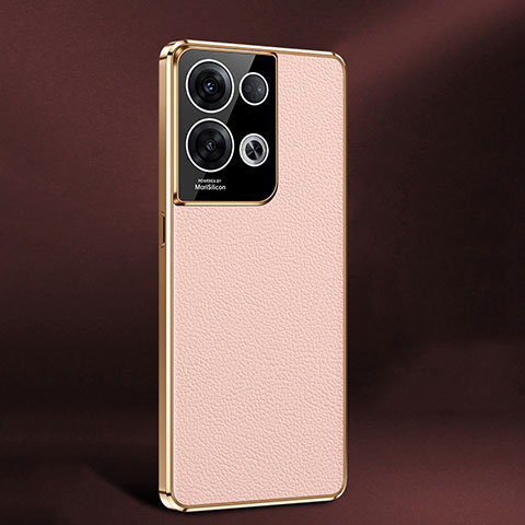 Oppo Reno9 Pro+ Plus 5G用ケース 高級感 手触り良いレザー柄 JB2 Oppo ピンク