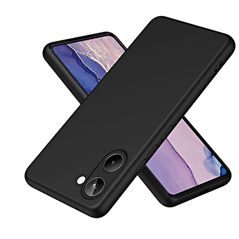 Realme 10 4G用360度 フルカバー極薄ソフトケース シリコンケース 耐衝撃 全面保護 バンパー H01P Realme ブラック