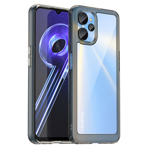 Realme 10 5G用ハイブリットバンパーケース クリア透明 プラスチック カバー J01S Realme グレー