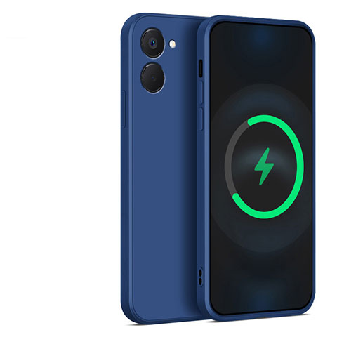 Realme 10S 5G用360度 フルカバー極薄ソフトケース シリコンケース 耐衝撃 全面保護 バンパー YK1 Realme ネイビー